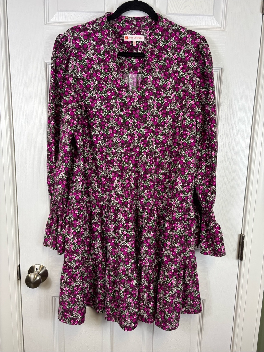 Jude Connally floral long sleeve dress sz xl
